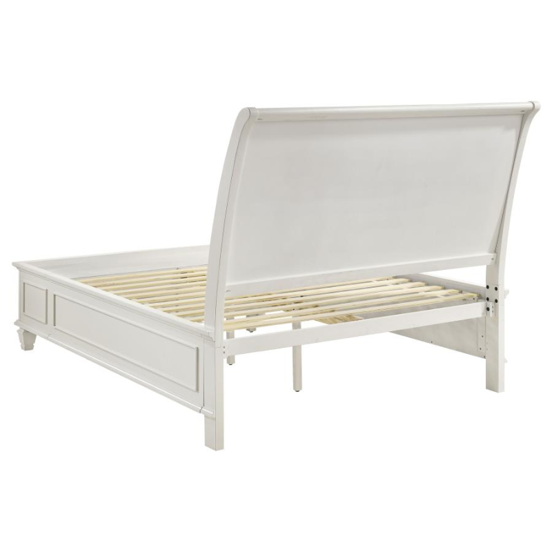 Sandy Beach Wood Queen Storage Bed Frame Cream White 201309Q