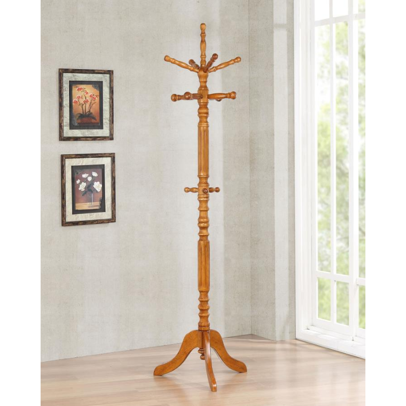 Achelle Collection 11-Hook Freestanding Coat Rack Golden Brown - 900759