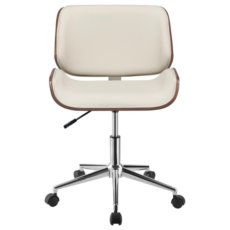 Addington Upholstered Adjustable Office Desk Chair Ecru – 800613