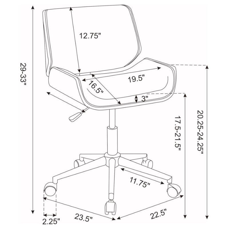 Addington Upholstered Adjustable Office Desk Chair Ecru – 800613