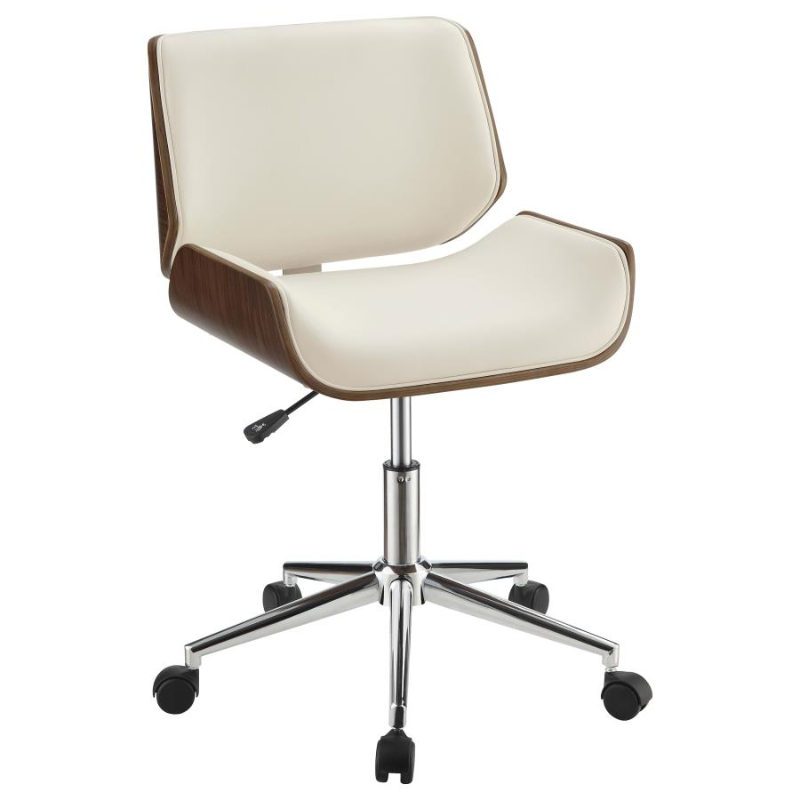 Addington Upholstered Adjustable Office Desk Chair Ecru – 800613