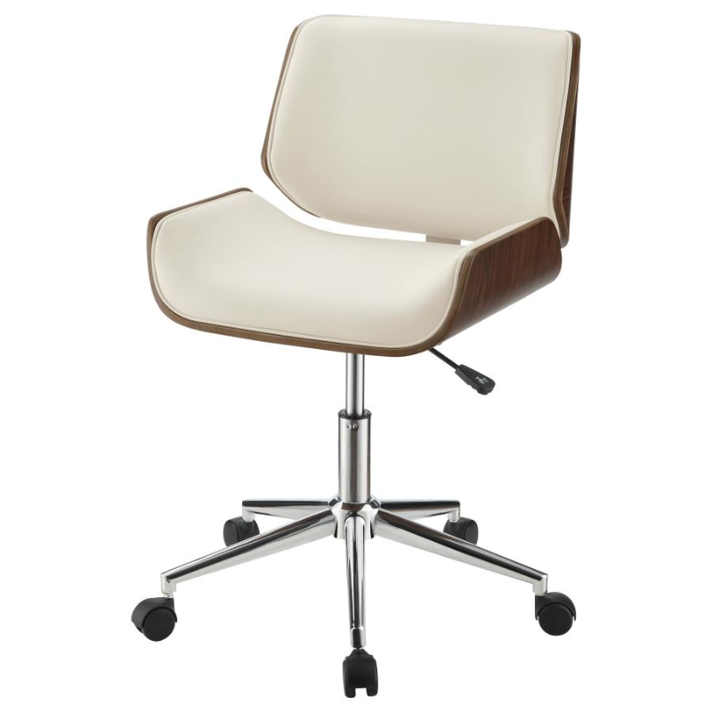 Addington Upholstered Adjustable Office Desk Chair Ecru – 800613