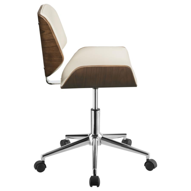 Addington Upholstered Adjustable Office Desk Chair Ecru – 800613