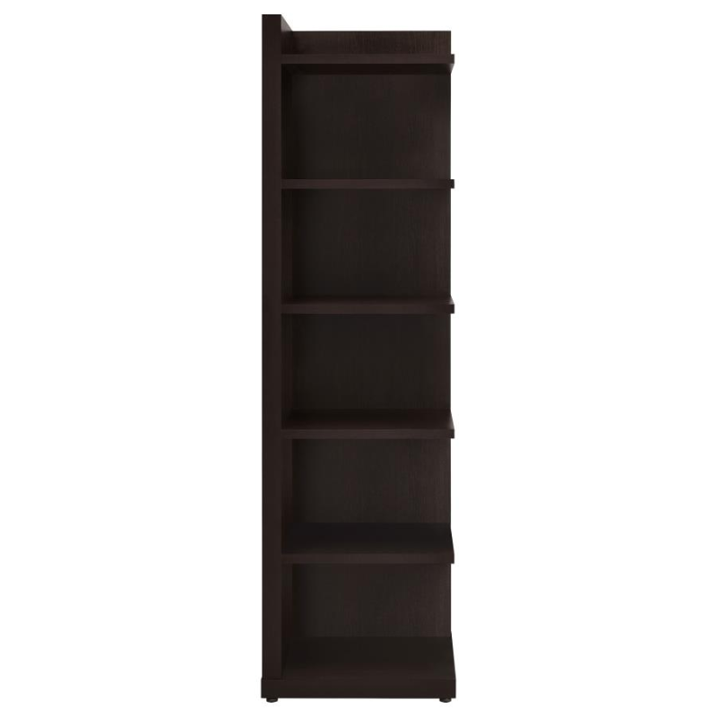 Alder 71-inch 6-Shelf Corner Bookcase Cappuccino – 800270