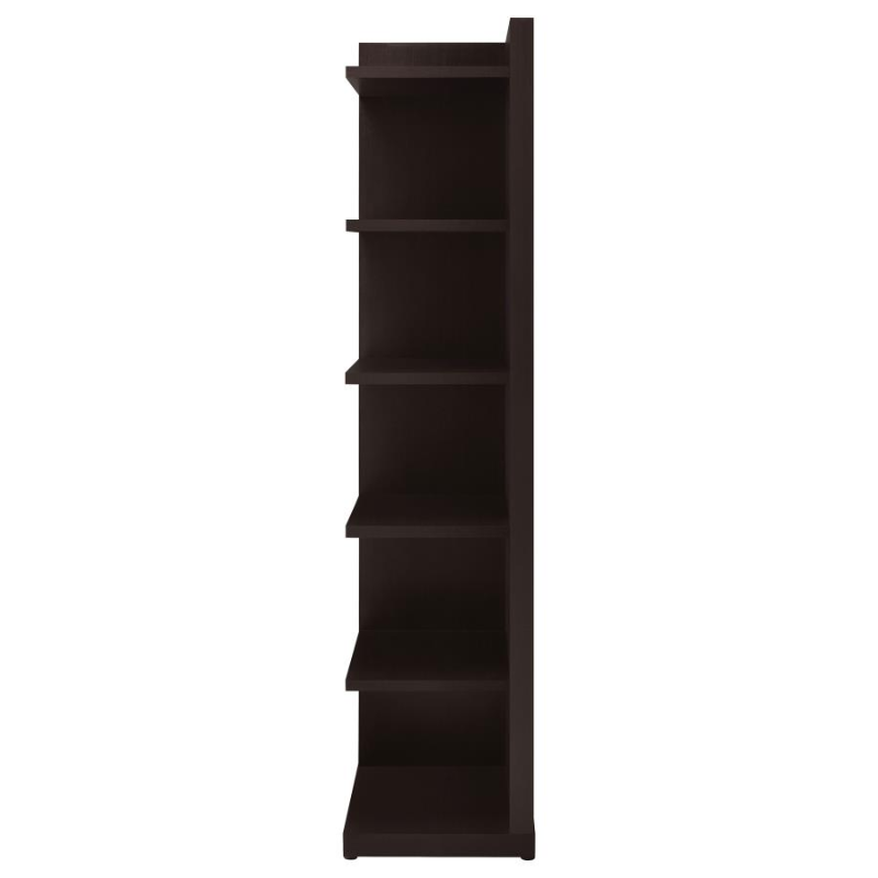 Alder 71-inch 6-Shelf Corner Bookcase Cappuccino – 800270