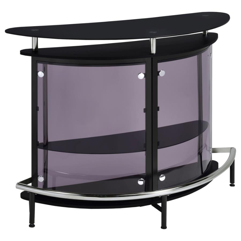 Amarillo Freestanding Glass Top Home Bar Wine Cabinet Black – 101065