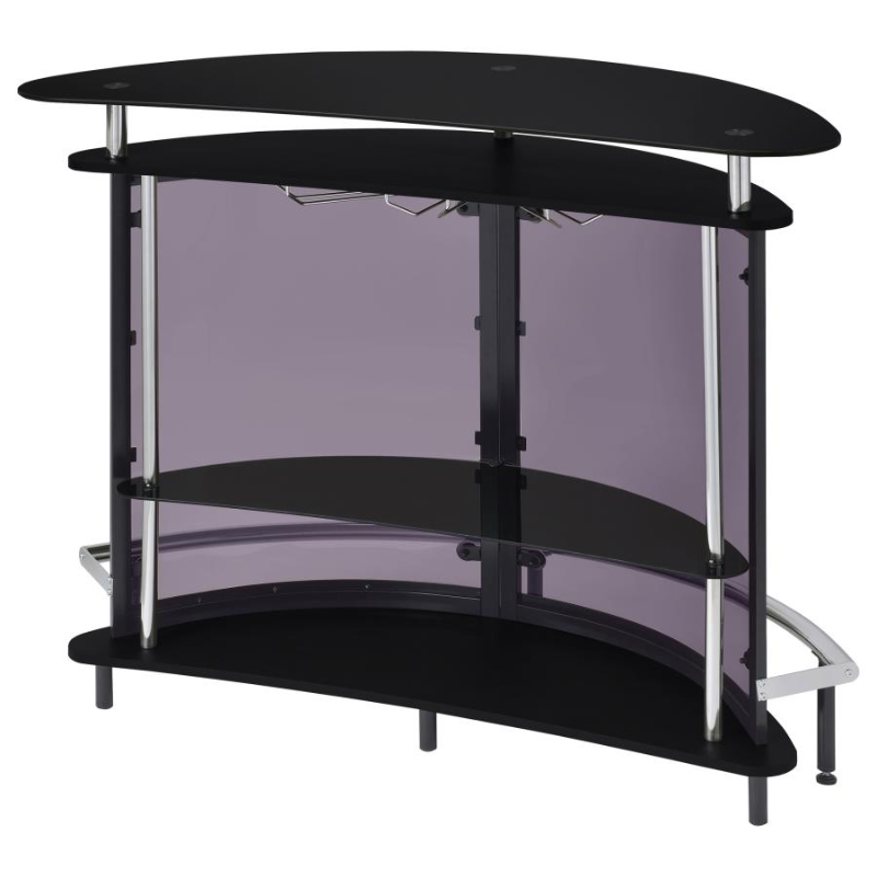 Amarillo Freestanding Glass Top Home Bar Wine Cabinet Black – 101065