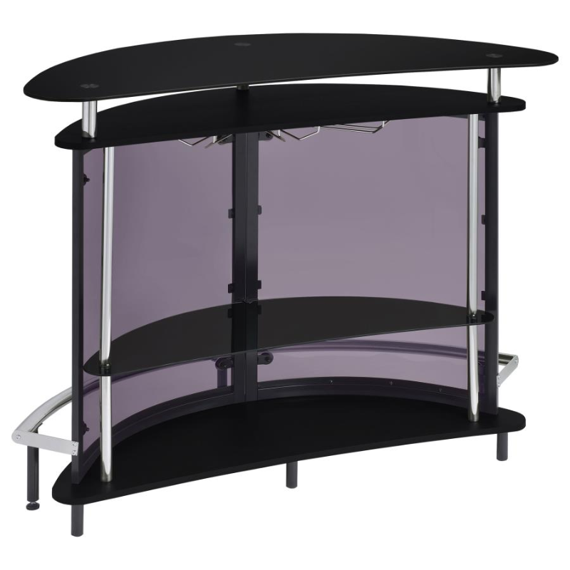 Amarillo Freestanding Glass Top Home Bar Wine Cabinet Black – 101065
