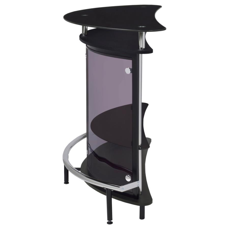 Amarillo Freestanding Glass Top Home Bar Wine Cabinet Black – 101065
