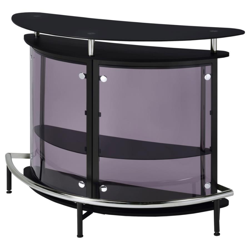 Amarillo Freestanding Glass Top Home Bar Wine Cabinet Black – 101065