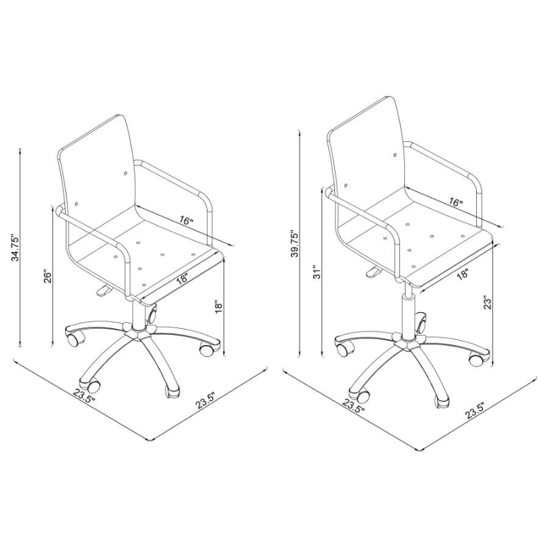 Amaturo Acrylic Adjustable Home Office Desk Chair – 801436