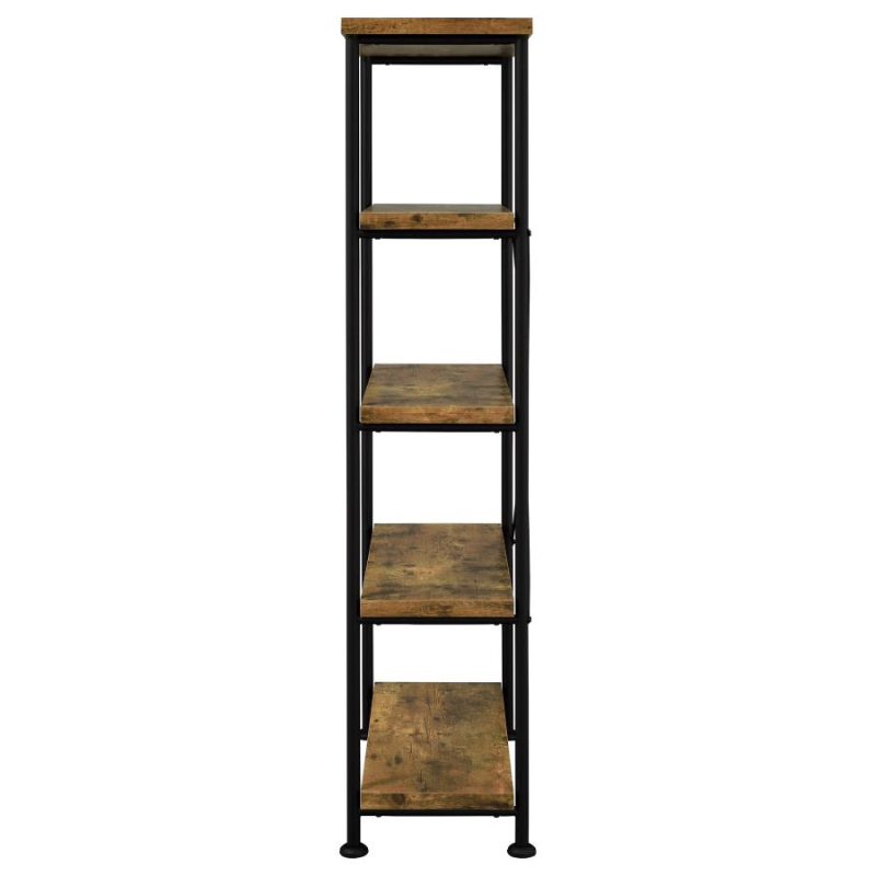 Analiese 63-inch 4-Shelf Bookshelf Rustic Nutmeg – 801542