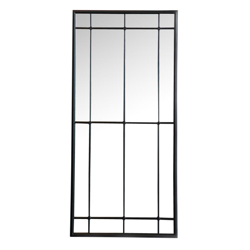 Annetta Collection 24x52 Inch Window Pane Wall Mirror Black - 962913