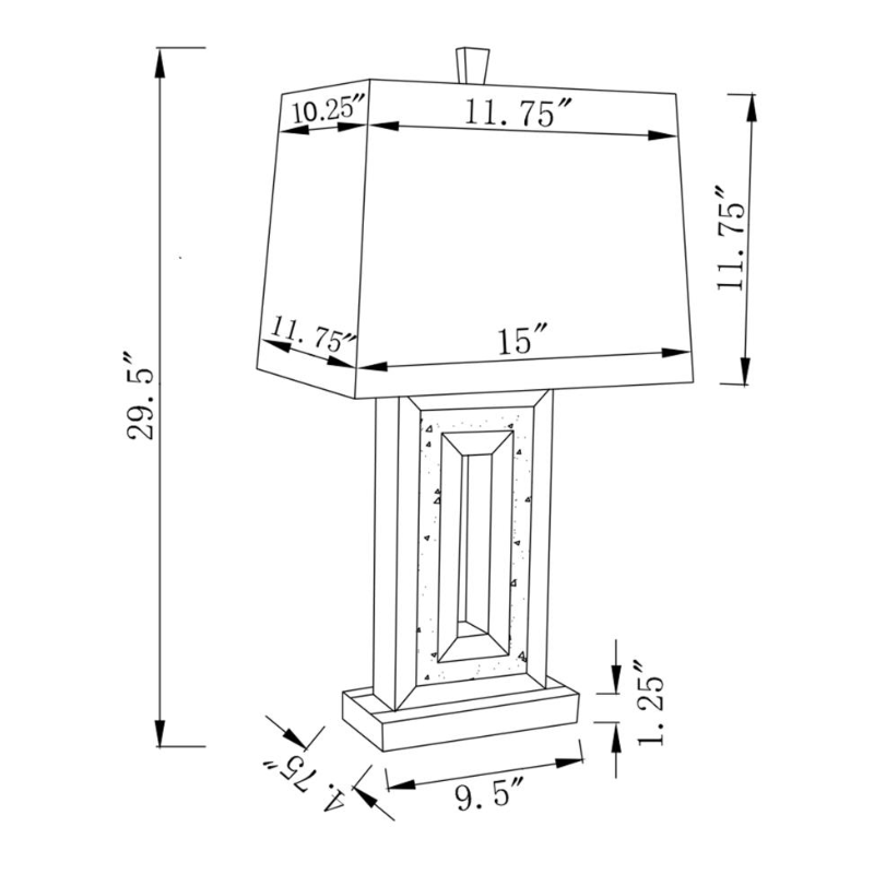 Ayelet Mirrored Table Lamp Silver - 923288