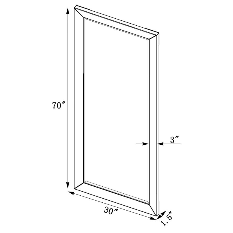 Barnett 30x70 Inch Full Length Floor or Wall Mirror Silver- 901813