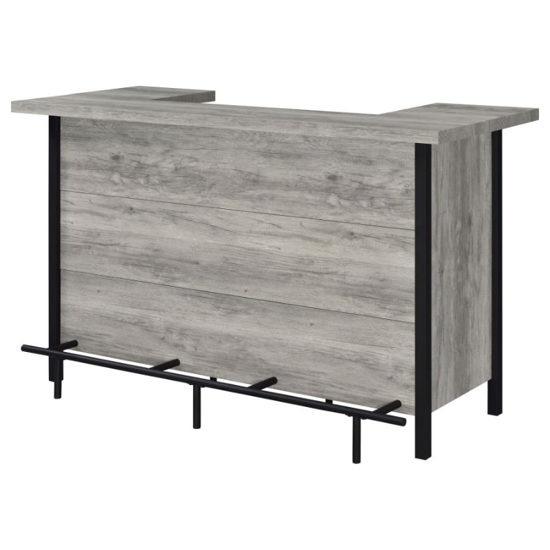 Bellemore Freestanding Home Bar Wine Cabinet Grey Driftwood – 182105