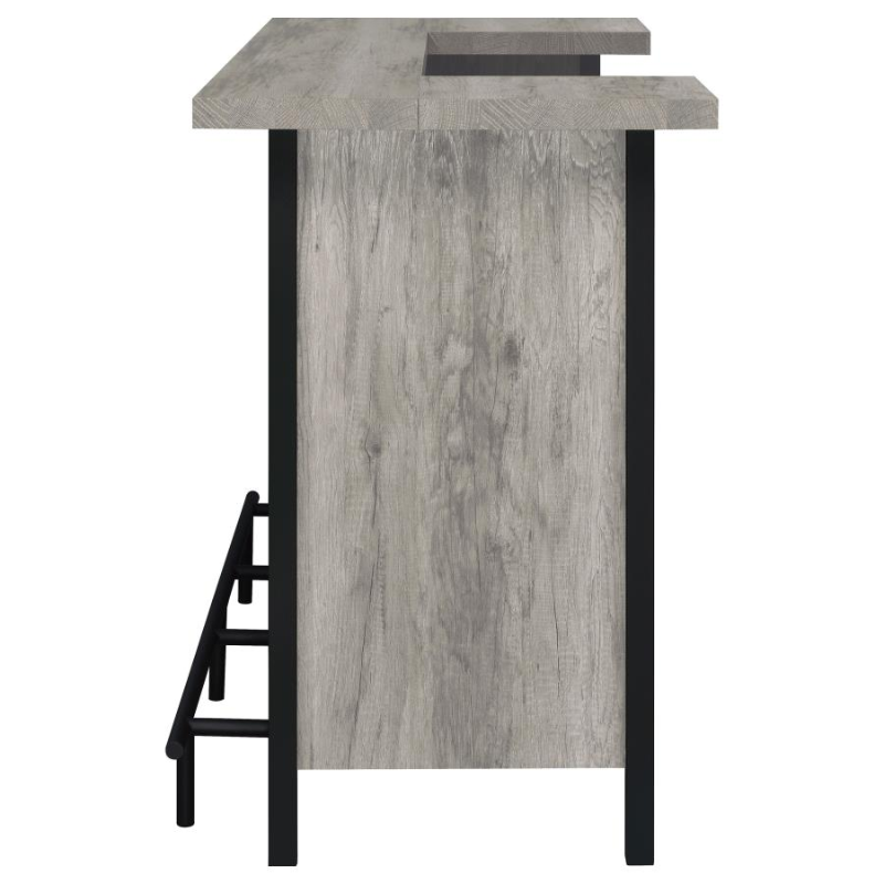 Bellemore Freestanding Home Bar Wine Cabinet Grey Driftwood – 182105