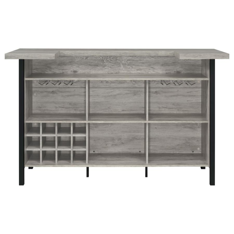 Bellemore Freestanding Home Bar Wine Cabinet Grey Driftwood – 182105
