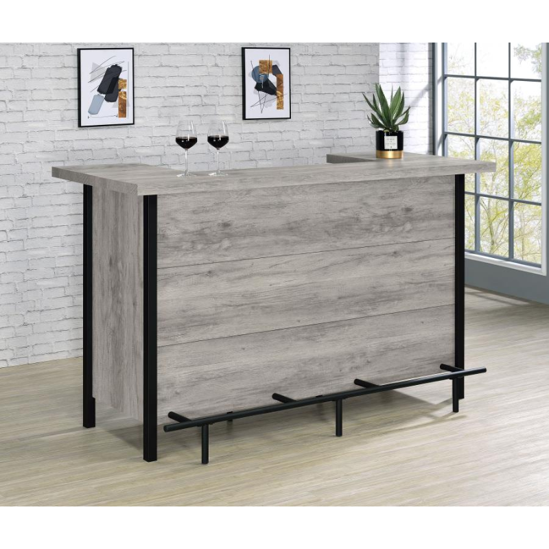Bellemore Freestanding Home Bar Wine Cabinet Grey Driftwood – 182105