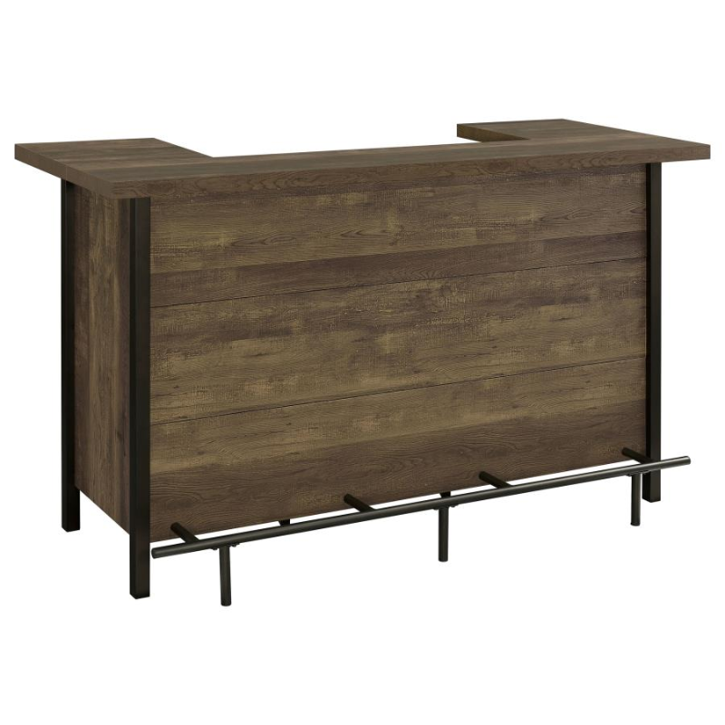 Bellemore Freestanding Home Bar Wine Cabinet Rustic Oak – 182104