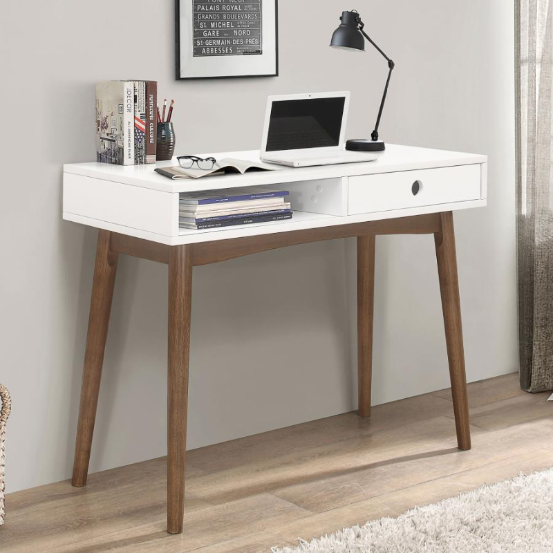 Bradenton 39-inch 1-Drawer Wood Writing Desk White – 801931