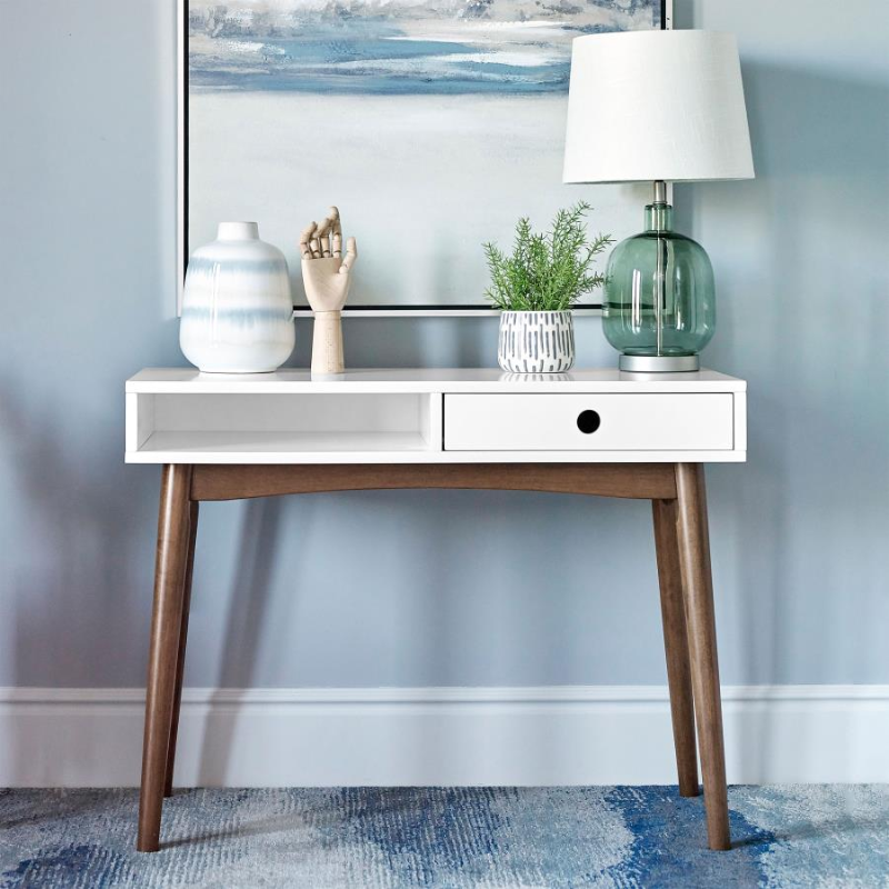 Bradenton 39-inch 1-Drawer Wood Writing Desk White – 801931