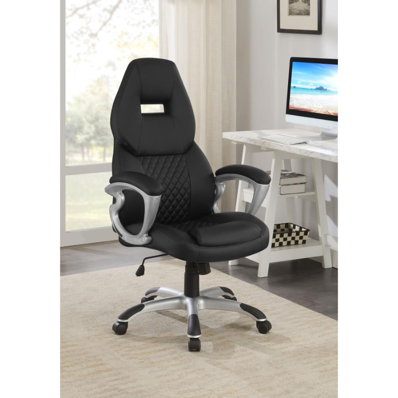 Bruce Upholstered Adjustable Home Office Desk Chair Black – 801296