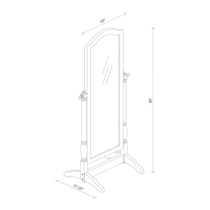 Cabot Adjustable Full-Length Wood Cheval Mirror Black - 950801