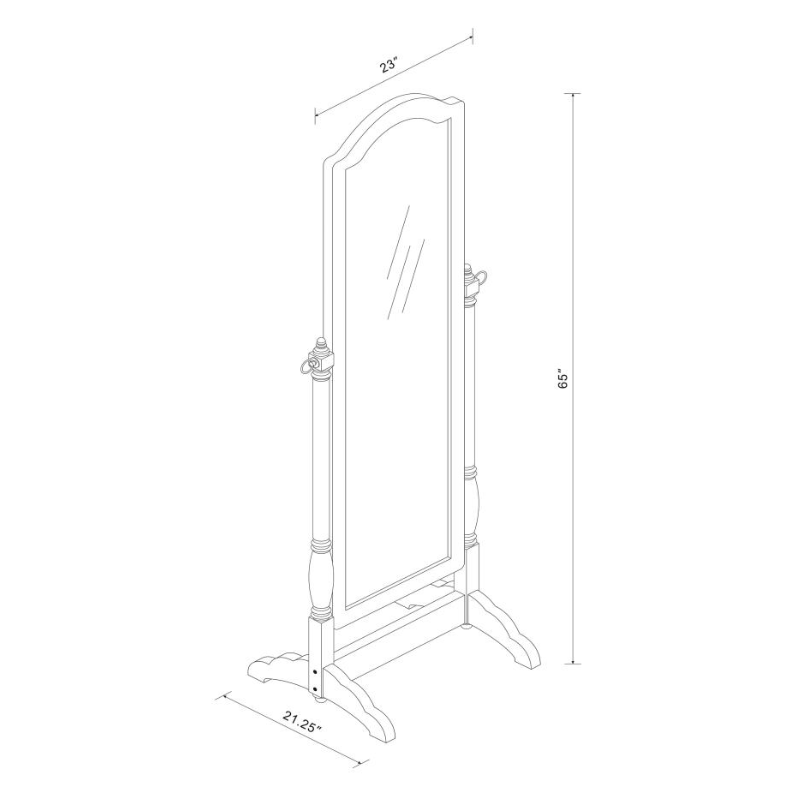 Cabot Collection Adjustable Full-Length Wood Cheval Mirror Merlot - 3103