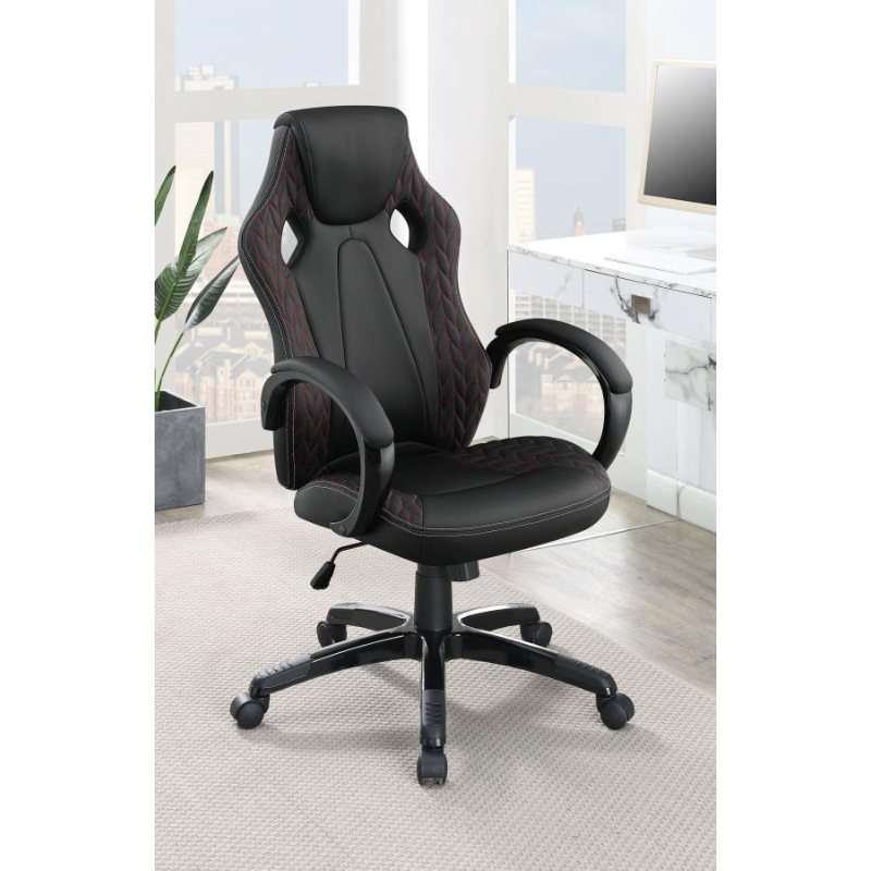 Carlos Upholstered Adjustable Home Office Desk Chair Black – 881426