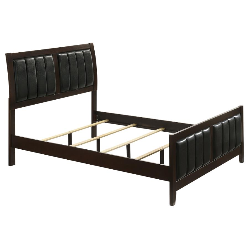 Carlton Cappuccino Panel Bed Mid-Century Modern Style - 202091