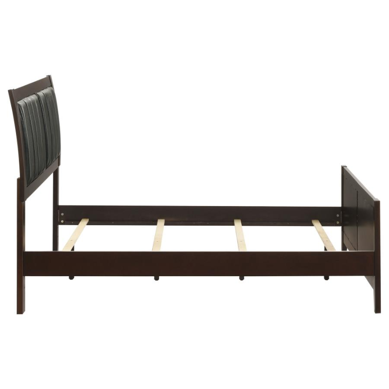 Carlton Cappuccino Panel Bed Mid-Century Modern Style - 202091