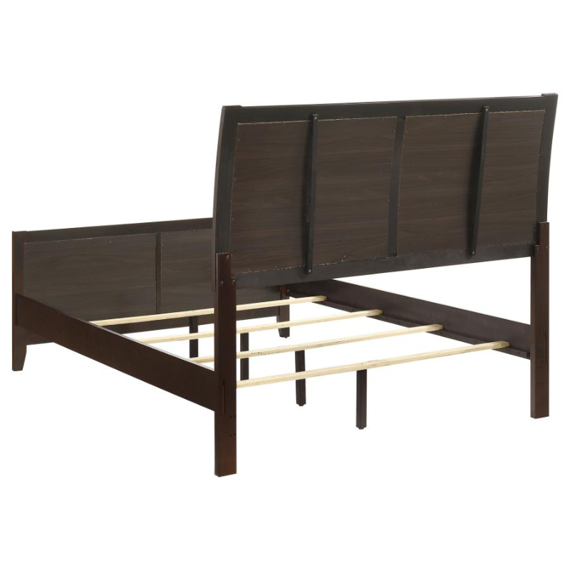 Carlton Cappuccino Panel Bed Mid-Century Modern Style - 202091