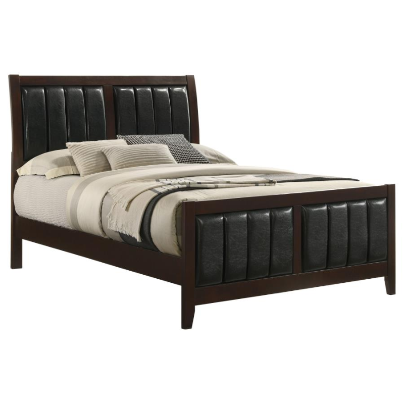 Carlton Cappuccino Panel Bed Mid-Century Modern Style - 202091