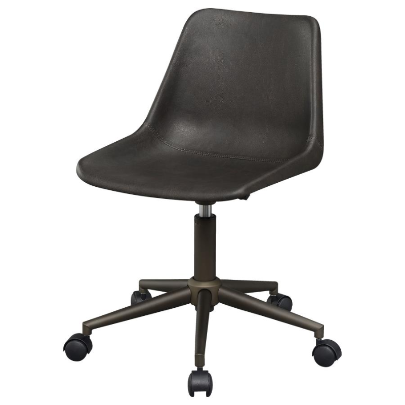 Carnell Upholstered Adjustable Home Office Desk Chair Brown – 803378
