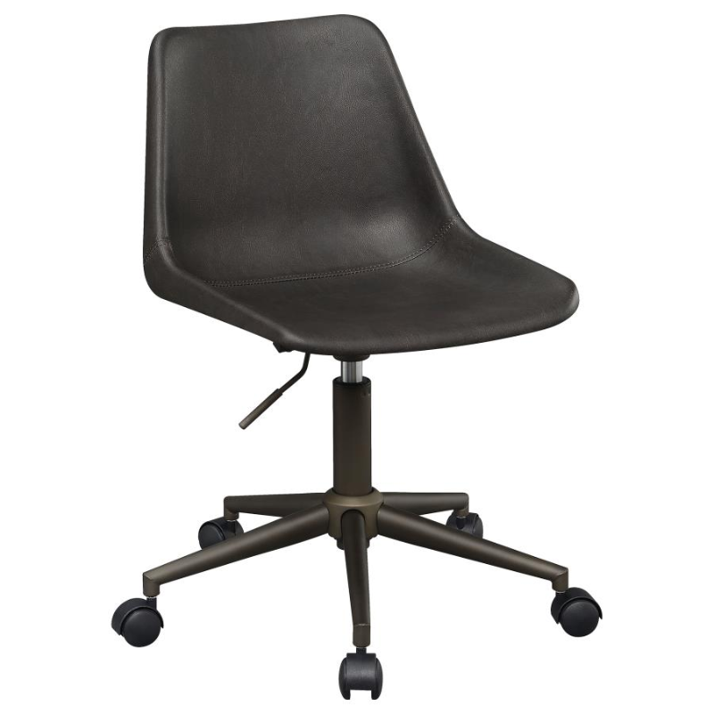 Carnell Upholstered Adjustable Home Office Desk Chair Brown – 803378