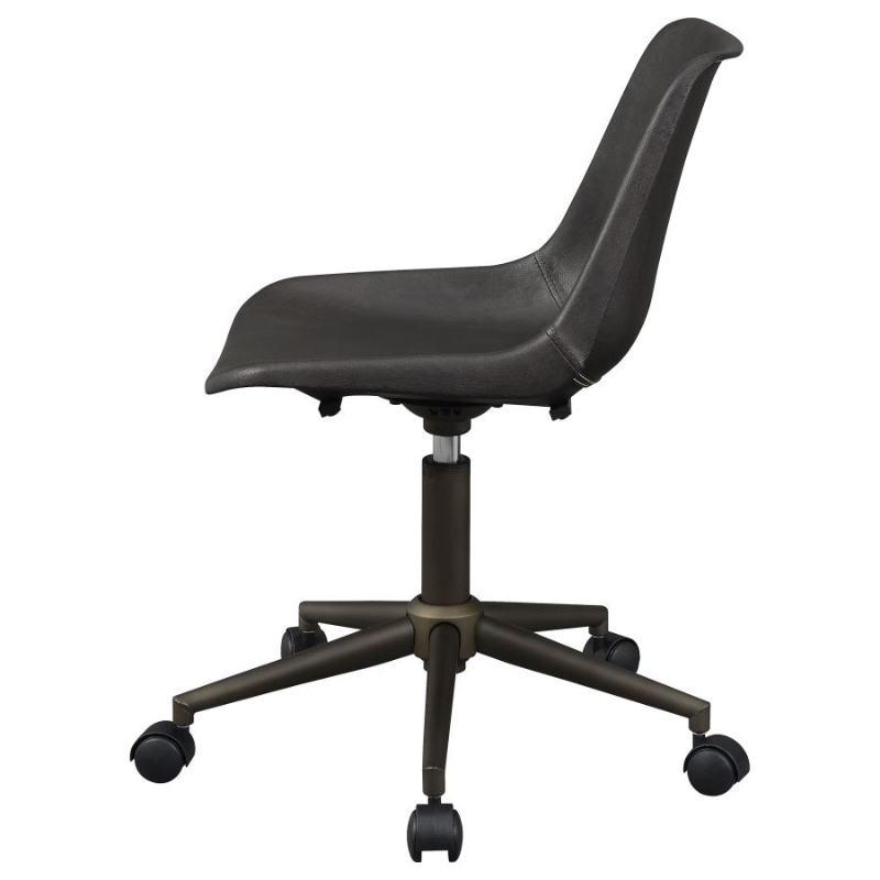 Carnell Upholstered Adjustable Home Office Desk Chair Brown – 803378
