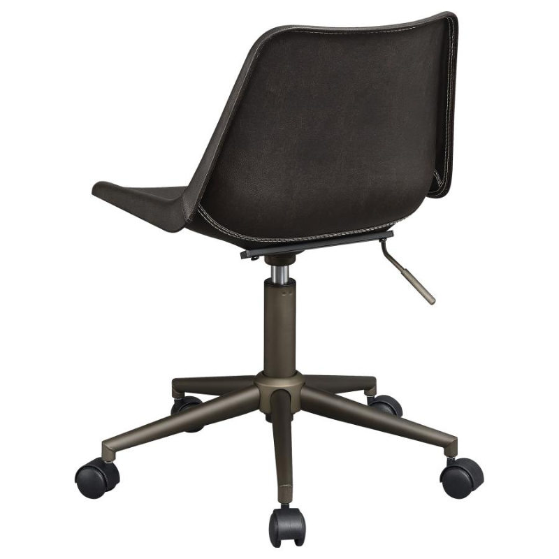 Carnell Upholstered Adjustable Home Office Desk Chair Brown – 803378