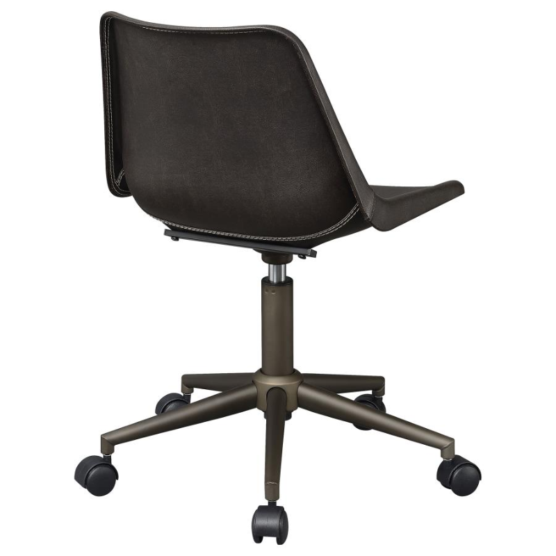 Carnell Upholstered Adjustable Home Office Desk Chair Brown – 803378