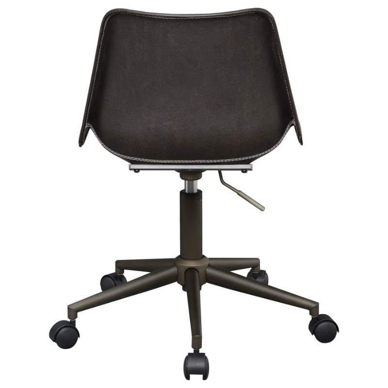 Carnell Upholstered Adjustable Home Office Desk Chair Brown – 803378