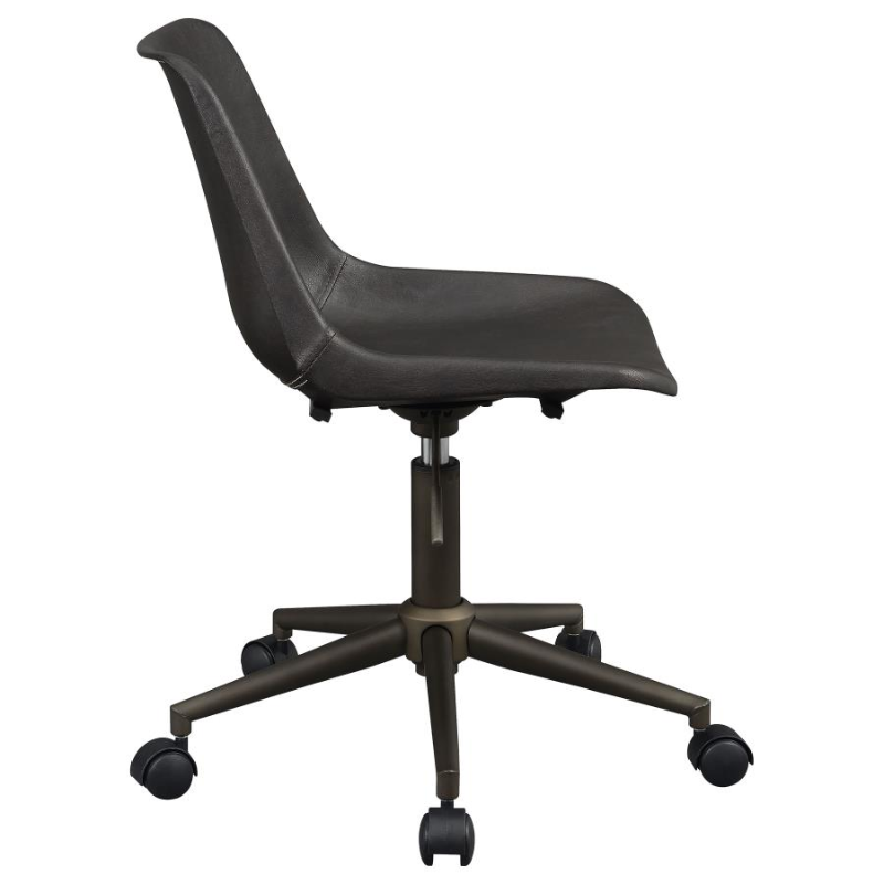 Carnell Upholstered Adjustable Home Office Desk Chair Brown – 803378