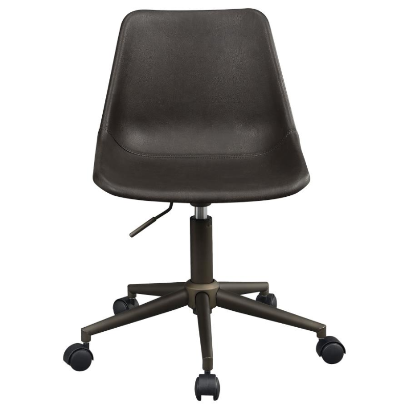 Carnell Upholstered Adjustable Home Office Desk Chair Brown – 803378