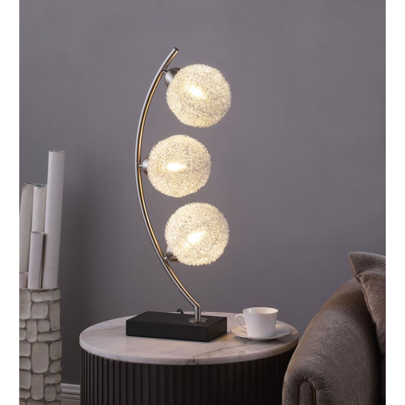 Claudia Woven Spherical Metal Table Lamp Black - 920233