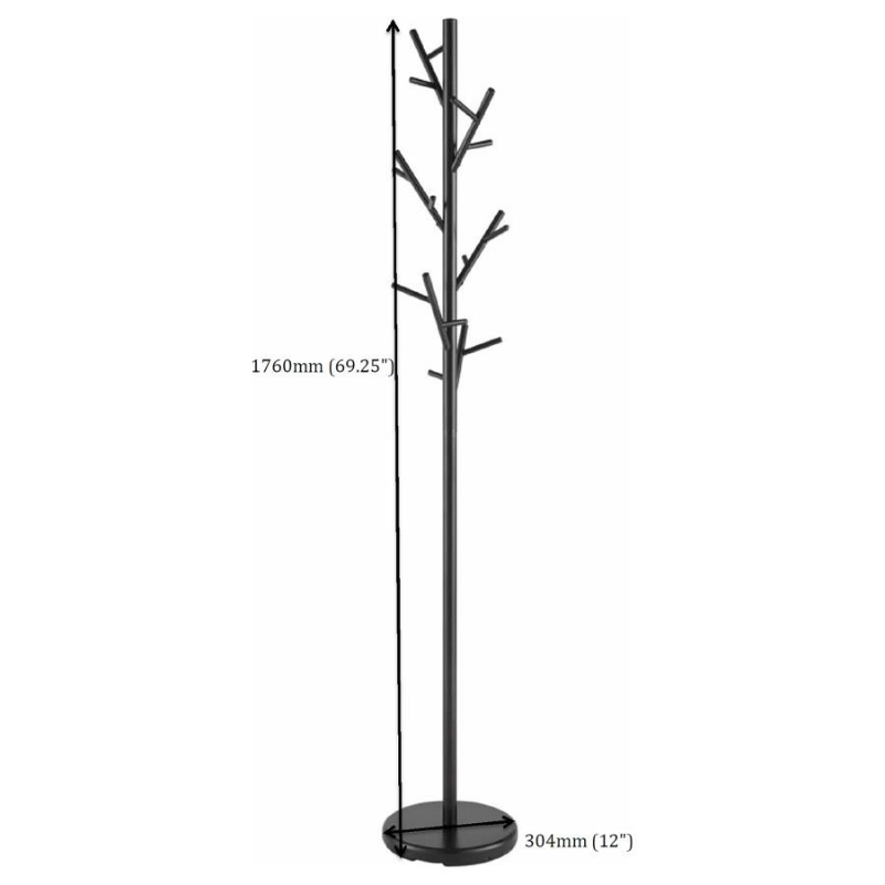 Clover 18 Hook Freestanding Metal Coat Rack Hat Hanger Black 900897