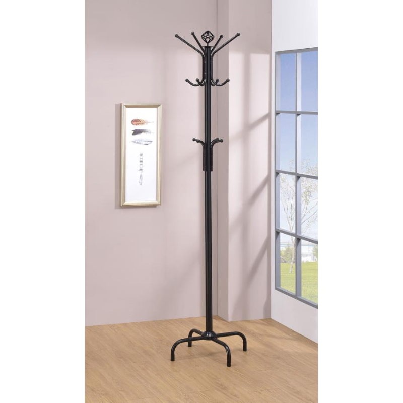 Collier 12-Hook Freestanding Coat Rack Hat Hanger Black 2019