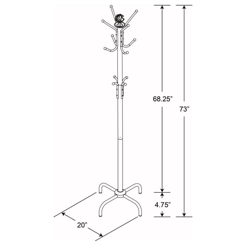 Collier 12-Hook Freestanding Coat Rack Hat Hanger Black 2019
