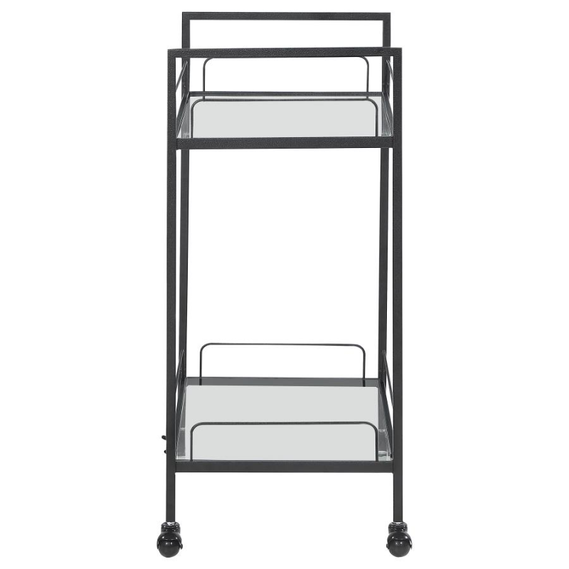 Curtis 2-Tier Rectangular Glass Shelf Metal Bar Cart – 181065