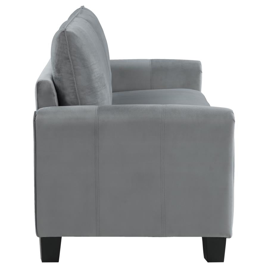 Davis Grey Upholstered Rolled Arm Sofa – 509634 Coaster Furniture