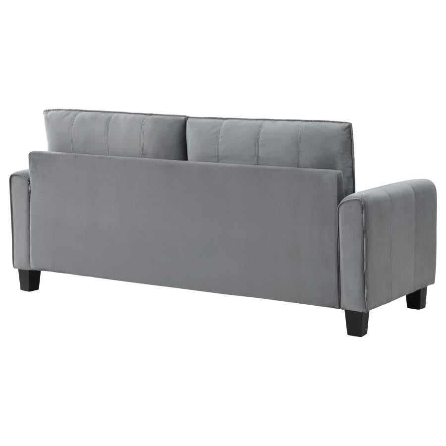 Davis Grey Upholstered Rolled Arm Sofa – 509634 Coaster Furniture