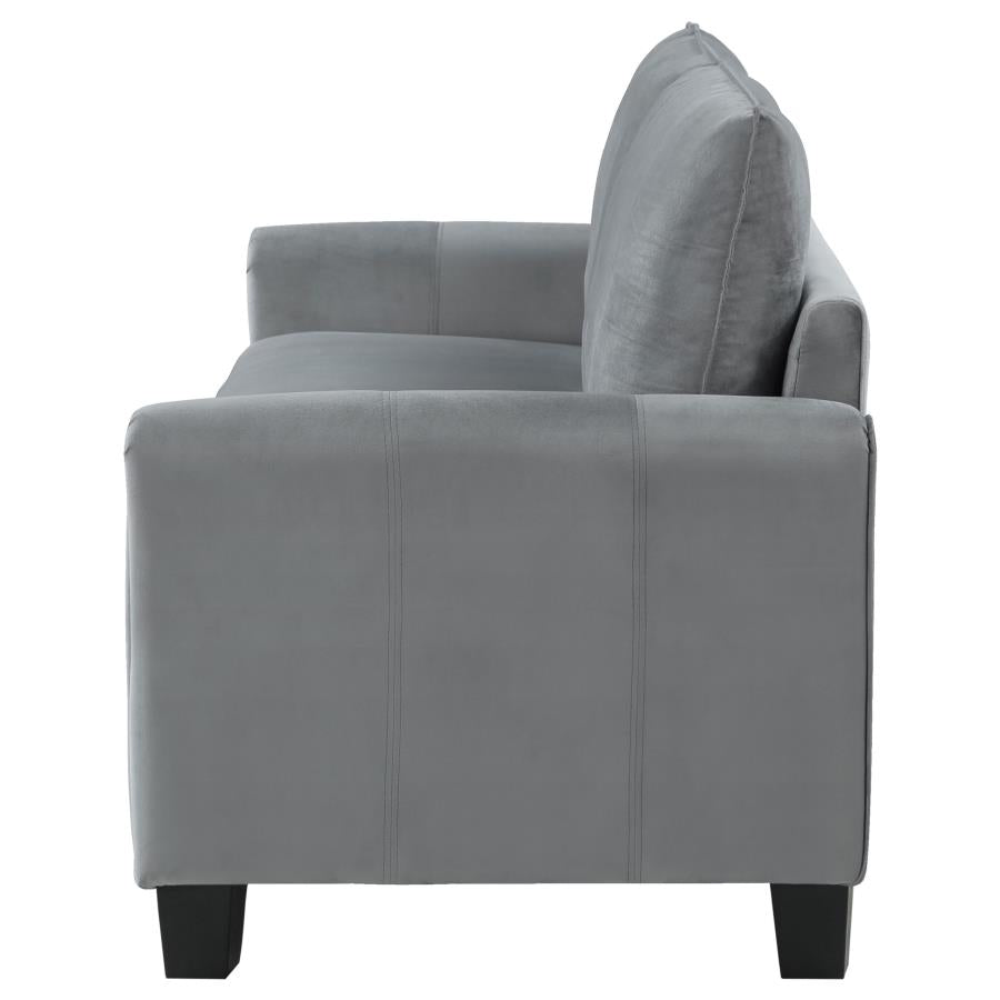 Davis Grey Upholstered Rolled Arm Sofa – 509634 Coaster Furniture